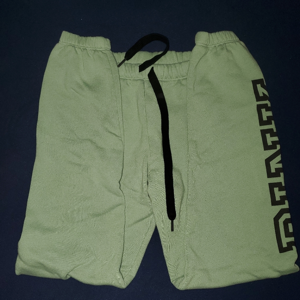 PINK sweats, green color, xs
